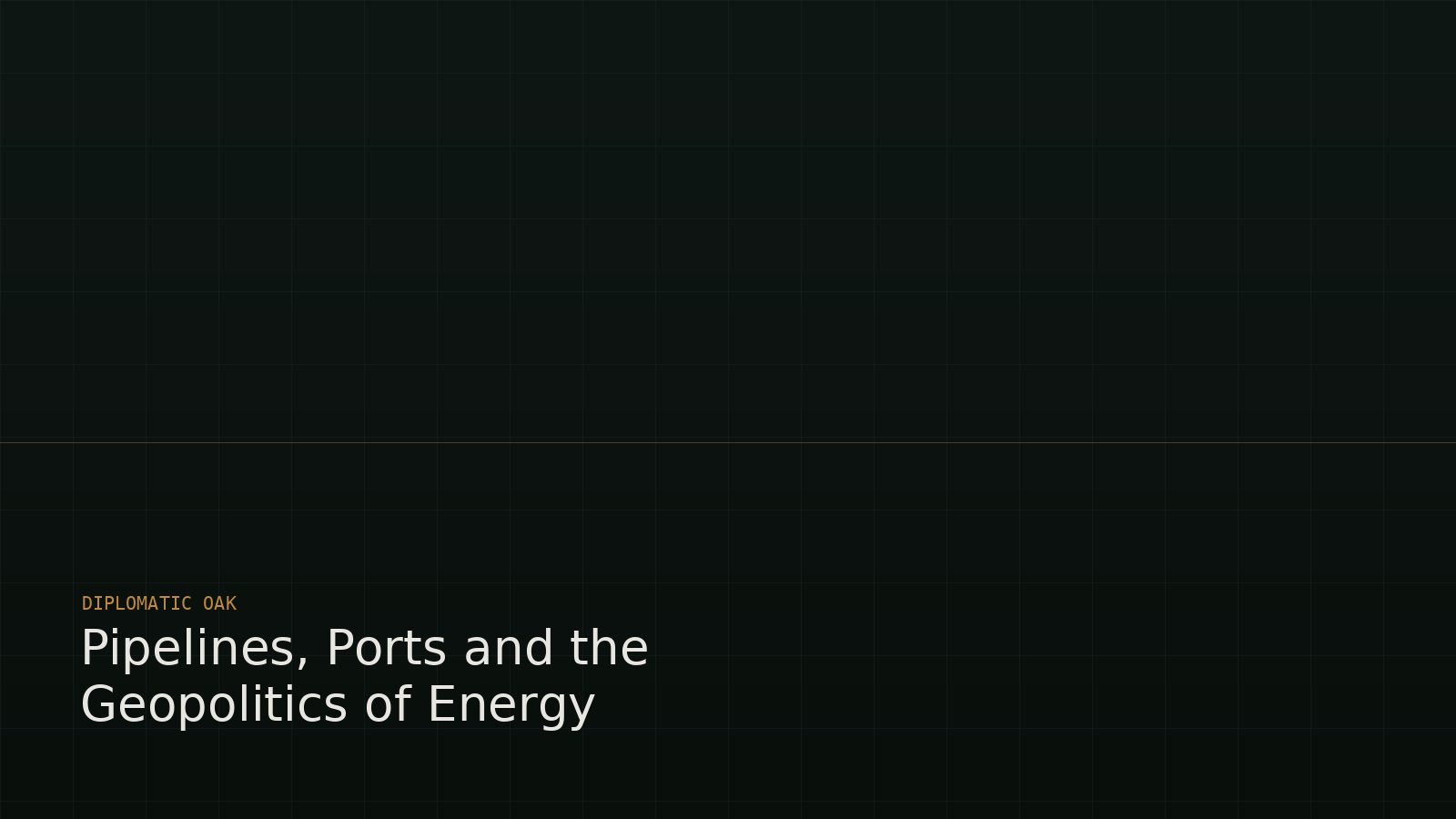 Pipelines, Ports and the Geopolitics of Energy