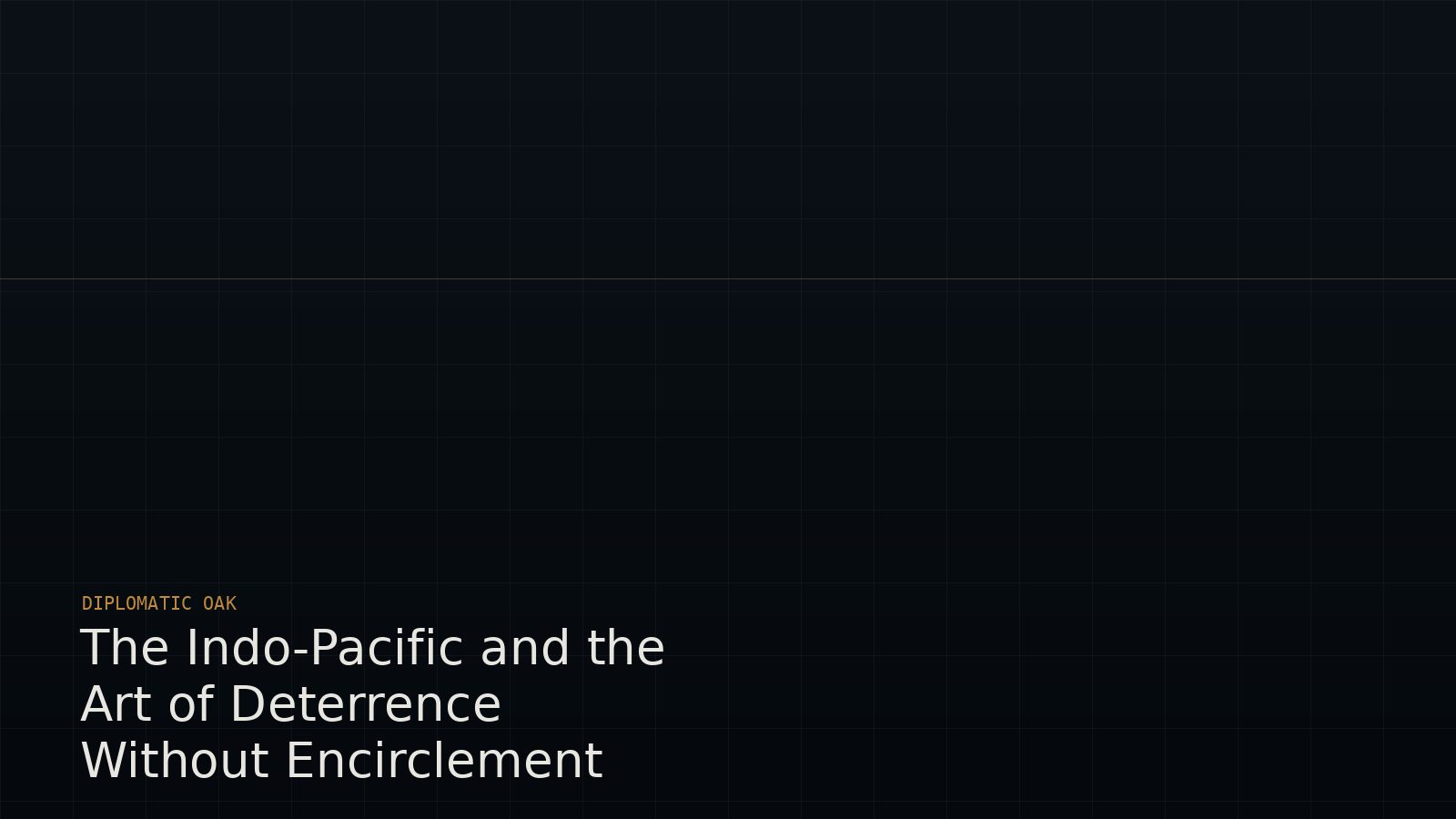 The Indo-Pacific and the Art of Deterrence Without Encirclement